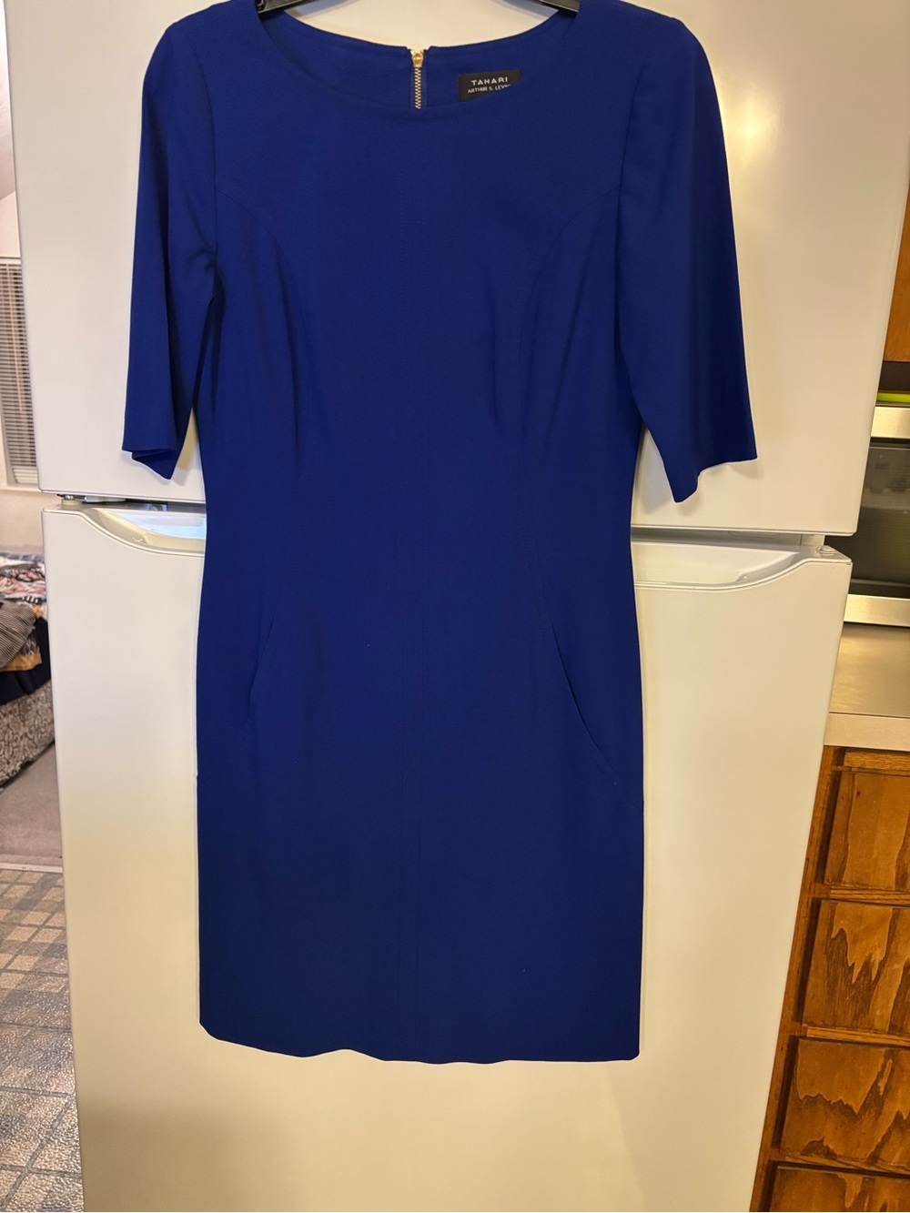 Tahari ASL Royal Blue Midi Sheath Dress